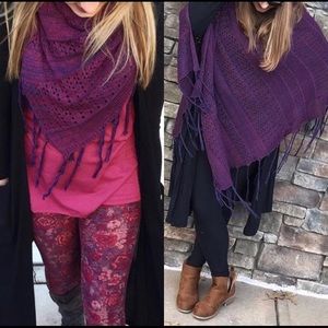 NEW Lularoe Mimi Purple Shawl Poncho Scarf Wrap